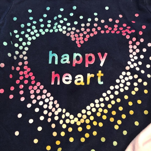 Carter’s Set of 2 Long Sleeve Shirts Heart Themed Pink Blue 18M - Picture 3 of 5